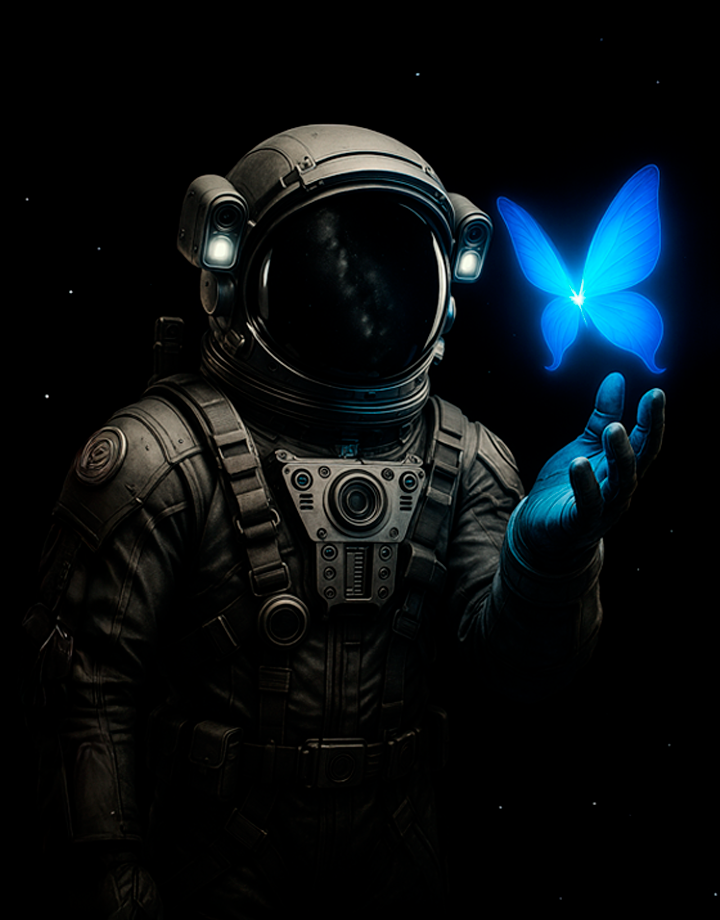 Astronauta y mariposa