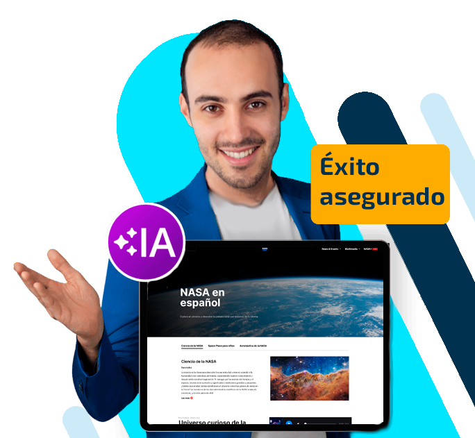 Hombre Medio Calvo vendiendote una Web